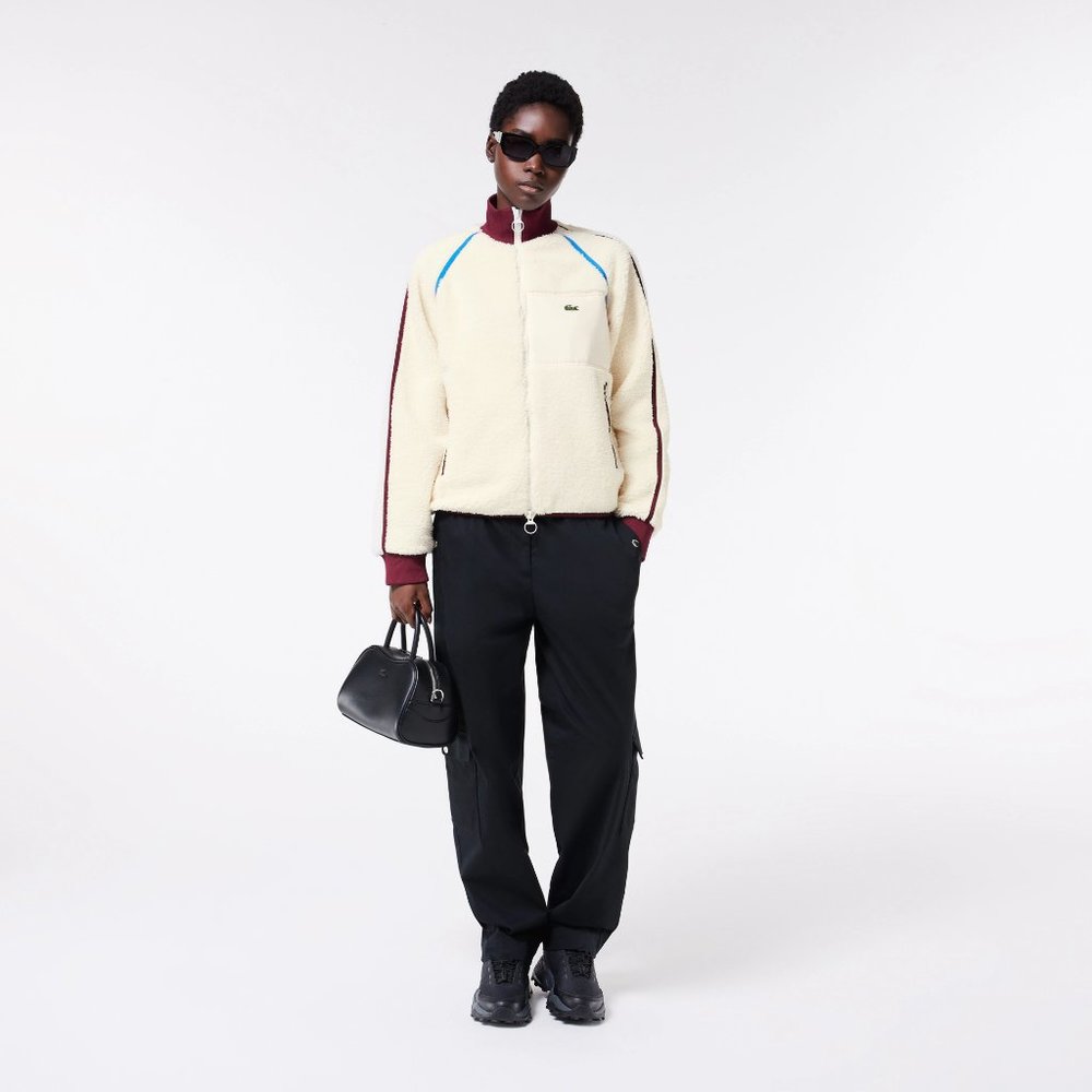 Lacoste | WOMEN'S CONTRAST ACCENT FLEECE SWEATSHIRT (BRAND NEW | WITH TAGS)